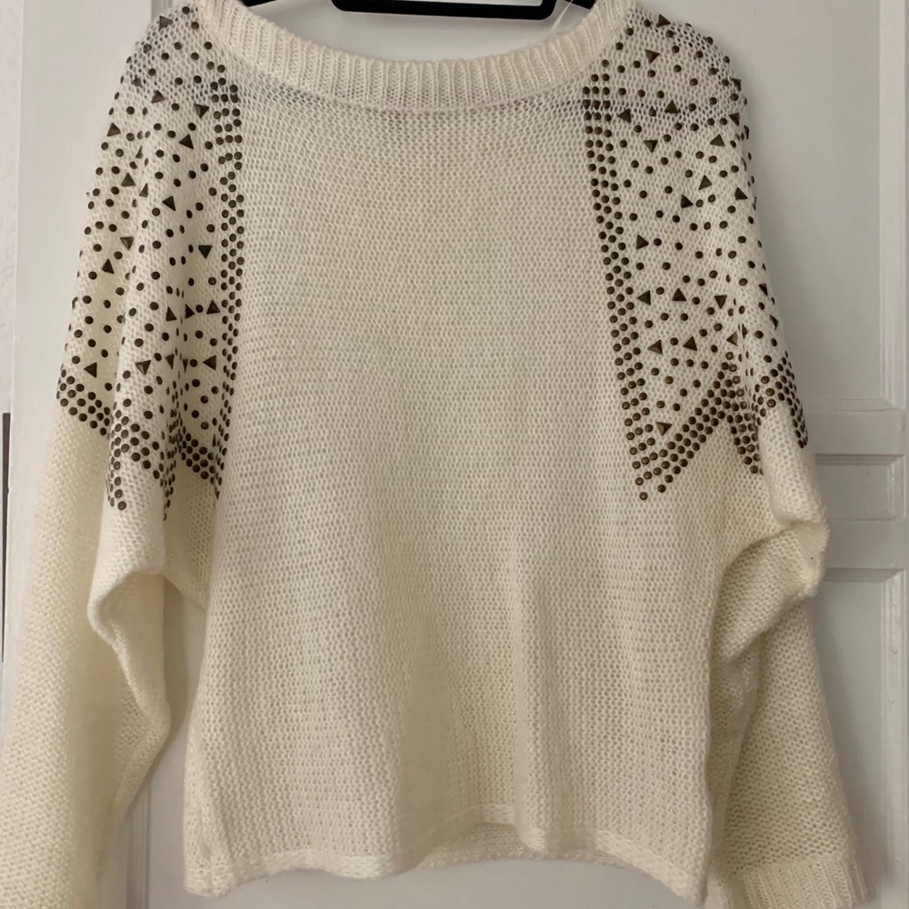 Cream Studded Sweater size S/M